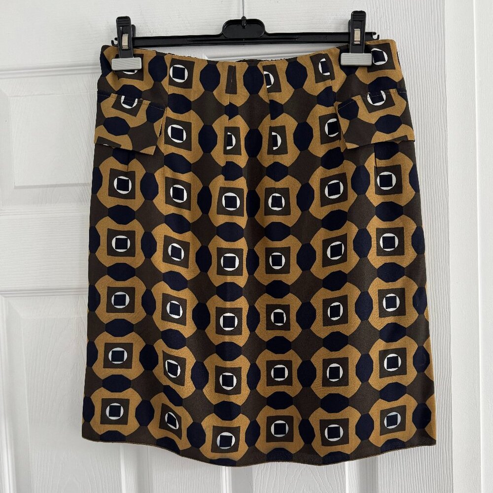 Marni Geometric Print Crepe Skirt, size 42